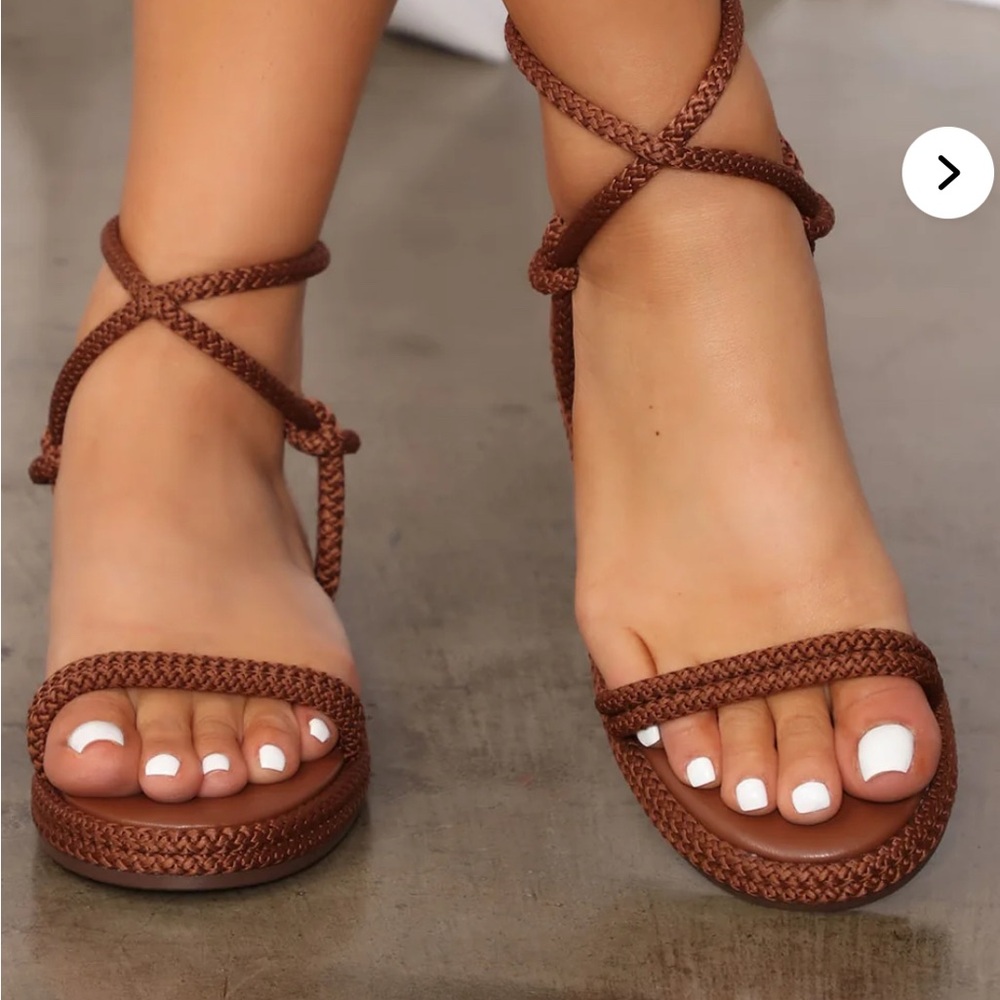 FN It Isn't Fair Flat Sandals - Brown